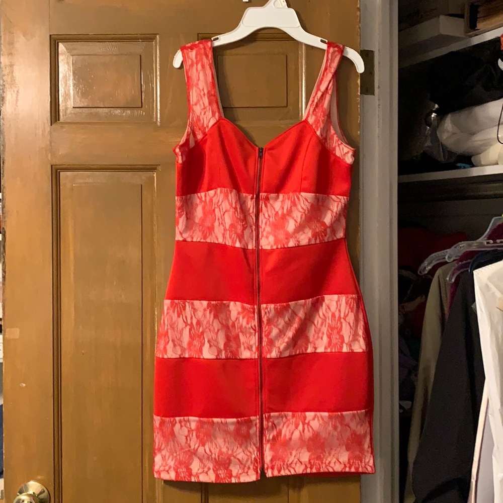 Red short dress